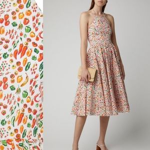Caroline Constas Gretta Dress Chili Pepper Fruit Print Midi dress  Size M